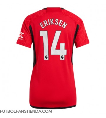 Manchester United Christian Eriksen #14 Primera Equipación Mujer 2023-24 Manga Corta